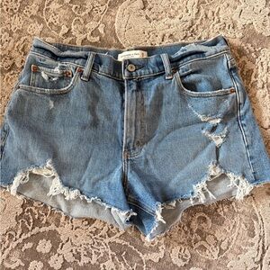 Abercrombie & Fitch Light Blue Distressed Denim Cutoff Shorts